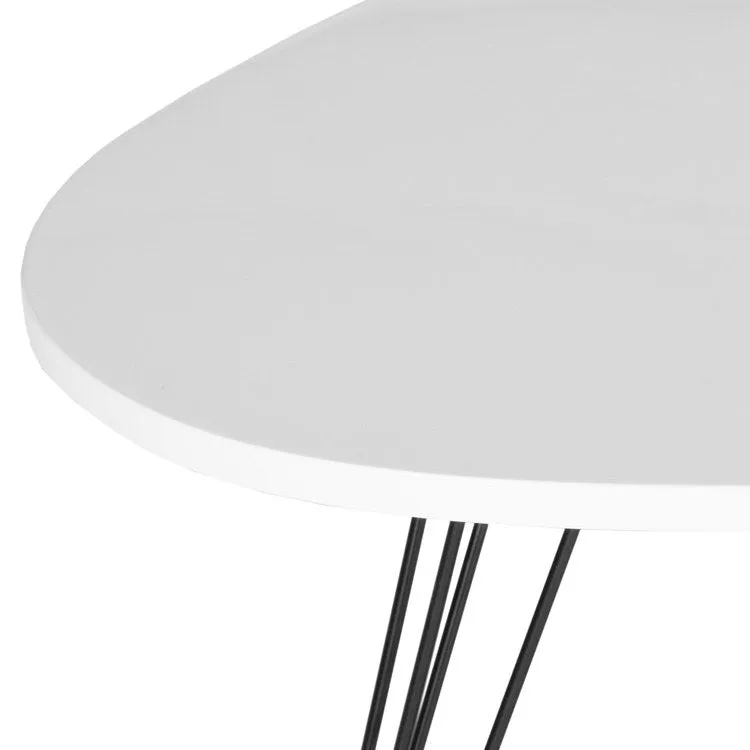 Wynton Retro Mid-Century Lacquer End Table - White/Black